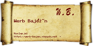 Werb Baján névjegykártya